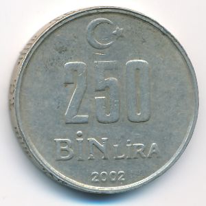 Турция, 250000 лир (2002 г.)