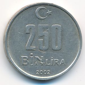 Турция, 250000 лир (2002 г.)