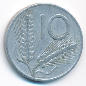 Италия, 10 лир (1953 г.)