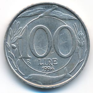 Italy, 100 lire, 1994