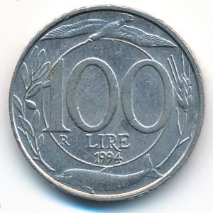 Italy, 100 lire, 1994