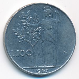 Италия, 100 лир (1967 г.)