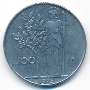 Италия, 100 лир (1973 г.)