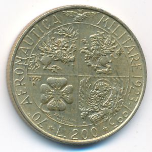 Италия, 200 лир (1993 г.)