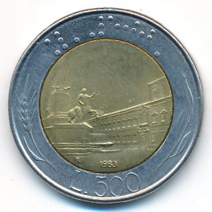 Italy, 500 lire, 1983