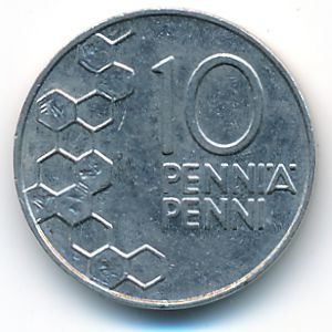 Finland, 10 pennia, 1990