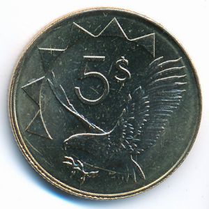 Namibia, 5 dollars, 2015