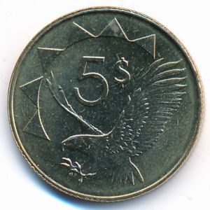 Намибия, 5 долларов (2015 г.)
