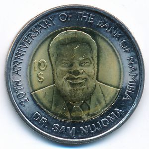 Namibia, 10 dollars, 2010