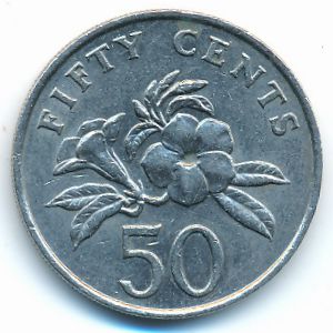 Singapore, 50 cents, 1988