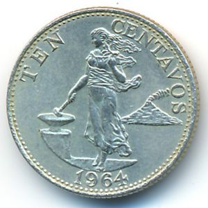 Philippines, 10 centavos, 1964