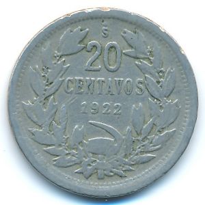 Chile, 20 centavos, 1922