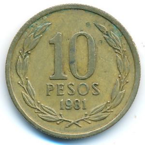 Чили, 10 песо (1981 г.)