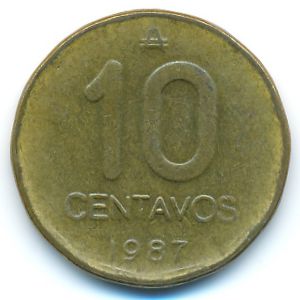 Argentina, 10 centavos, 1987