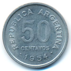 Аргентина, 50 сентаво (1954 г.)