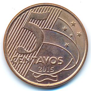 Brazil, 5 centavos, 2015
