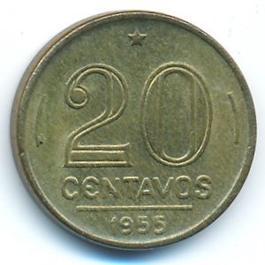 Бразилия, 20 сентаво (1955 г.)