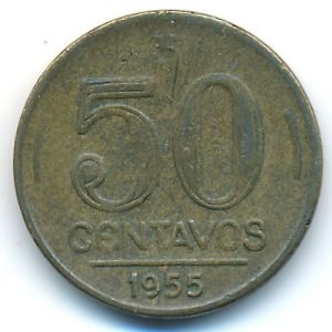 Brazil, 50 centavos, 1955