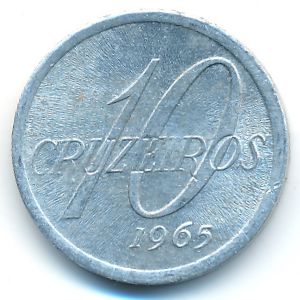 Brazil, 10 cruzeiros, 1965