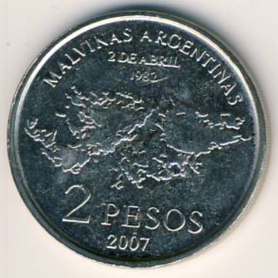 Аргентина, 2 песо (2007 г.)