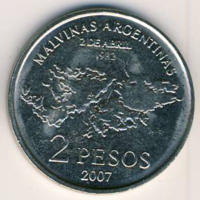 Аргентина, 2 песо (2007 г.)