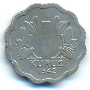 Турция, 1 куруш (1942 г.)