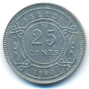 Belize, 25 cents, 1980