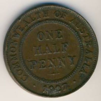 Австралия, 1/2 пенни (1927 г.)