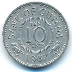 Guyana, 10 cents, 1967