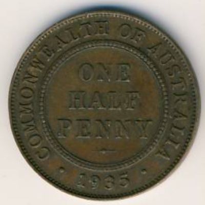 Австралия, 1/2 пенни (1935 г.)