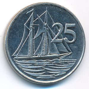 Каймановы острова, 25 центов (1992 г.)