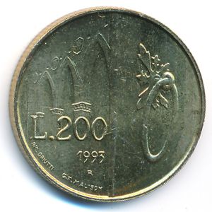 Сан-Марино, 200 лир (1993 г.)