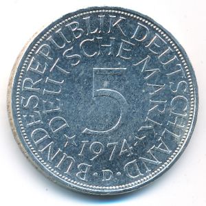 ФРГ, 5 марок (1974 г.)