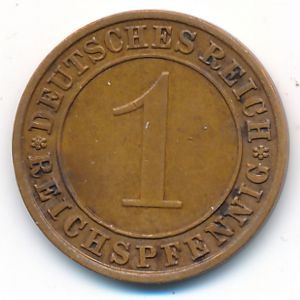Веймарская республика, 1 рейхспфенниг (1933 г.)