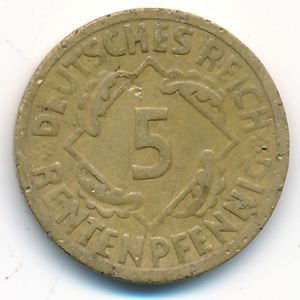 Веймарская республика, 5 рентенпфеннигов (1924 г.)
