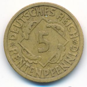 Веймарская республика, 5 рентенпфеннигов (1924 г.)