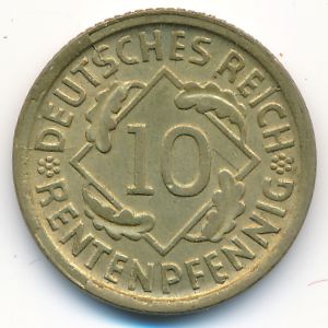 Веймарская республика, 10 рентенпфеннигов (1924 г.)