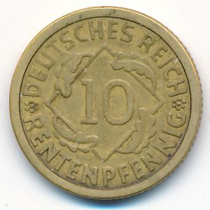 Веймарская республика, 10 рентенпфеннигов (1924 г.)