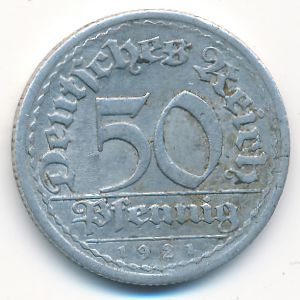 Веймарская республика, 50 пфеннигов (1921 г.)