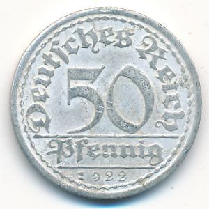 Веймарская республика, 50 пфеннигов (1922 г.)