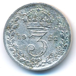Great Britain, 3 pence, 1922