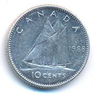 Канада, 10 центов (1968 г.)