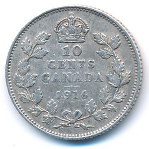 Канада, 10 центов (1916 г.)