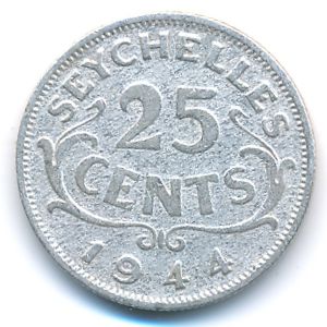 Сейшелы, 25 центов (1944 г.)