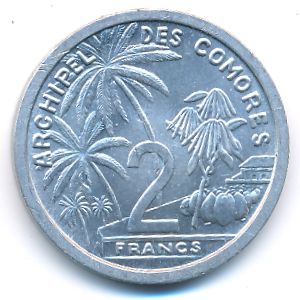 Comoros, 2 francs, 1964