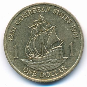 Восточные Карибы, 1 доллар (1981 г.)