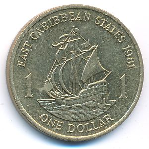 Восточные Карибы, 1 доллар (1981 г.)