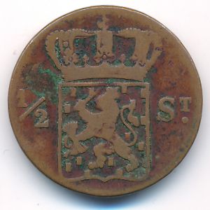 Netherlands East Indies, 1/2 stuiver, 1821