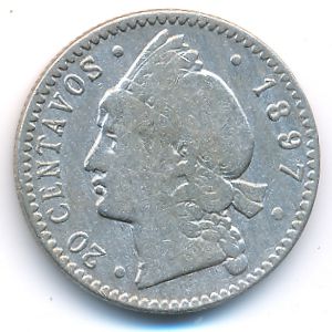 Dominican Republic, 20 centavos, 1897