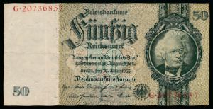 Третий Рейх, 50 рейхсмарок (1933 г.)